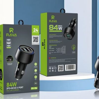 RAVA 84W 3-Port Fast Car Charger
