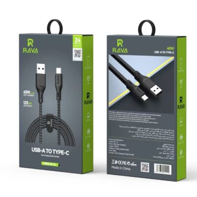 RAVA USB-A to USB-C 40W Fast Charging Cable